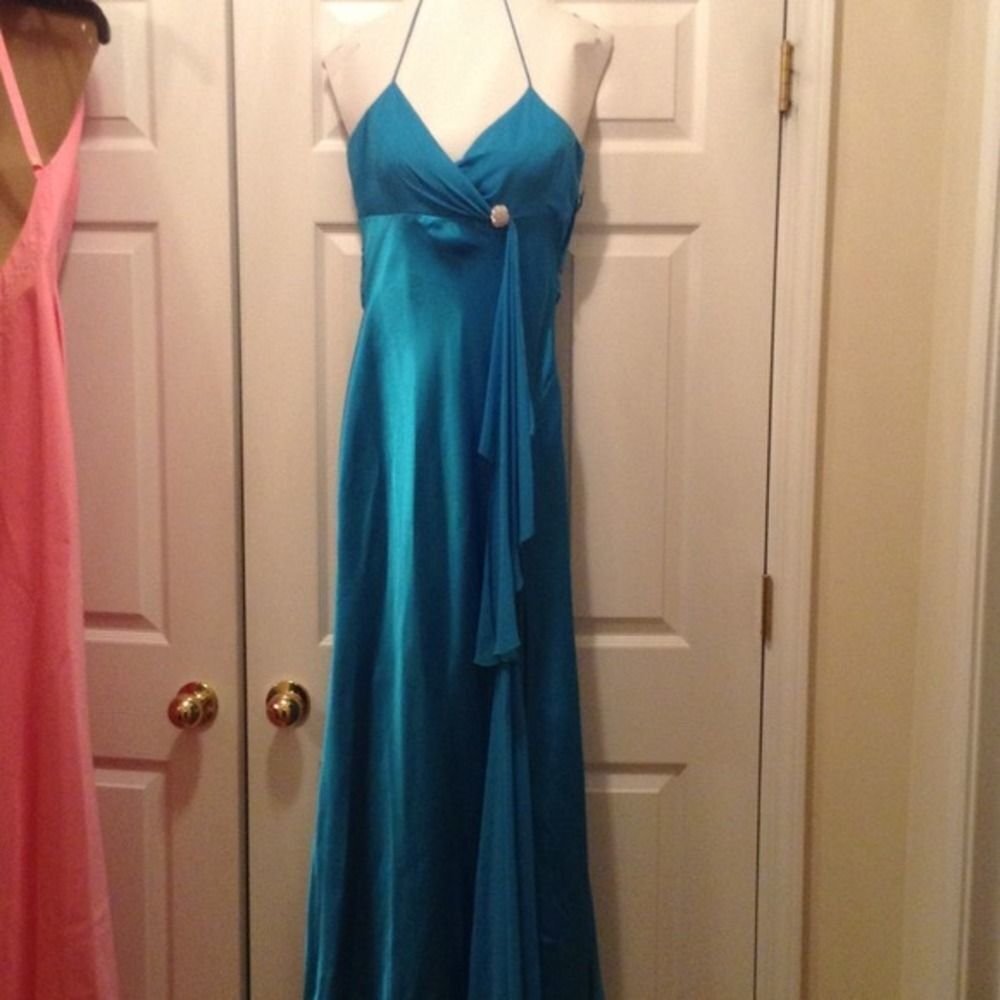 Turquoise evening gown